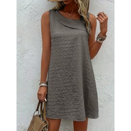 Chic Womens Sleeveless Mini Tank Dress - Lightweight & Breathable for Summer & Spring - Casual Loose Fit Fashion