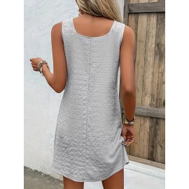 Chic Womens Sleeveless Mini Tank Dress - Lightweight & Breathable for Summer & Spring - Casual Loose Fit Fashion