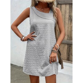 Chic Womens Sleeveless Mini Tank Dress - Lightweight & Breathable for Summer & Spring - Casual Loose Fit Fashion