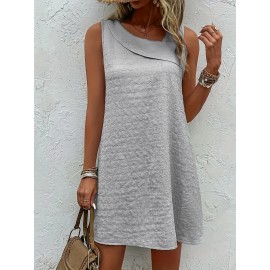 Chic Womens Sleeveless Mini Tank Dress - Lightweight & Breathable for Summer & Spring - Casual Loose Fit Fashion