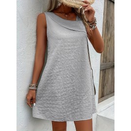 Chic Womens Sleeveless Mini Tank Dress - Lightweight & Breathable for Summer & Spring - Casual Loose Fit Fashion