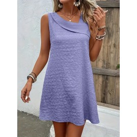 Chic Womens Sleeveless Mini Tank Dress - Lightweight & Breathable for Summer & Spring - Casual Loose Fit Fashion