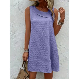 Chic Womens Sleeveless Mini Tank Dress - Lightweight & Breathable for Summer & Spring - Casual Loose Fit Fashion