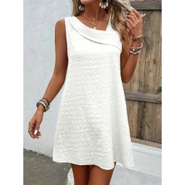 Chic Womens Sleeveless Mini Tank Dress - Lightweight & Breathable for Summer & Spring - Casual Loose Fit Fashion