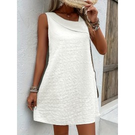 Chic Womens Sleeveless Mini Tank Dress - Lightweight & Breathable for Summer & Spring - Casual Loose Fit Fashion