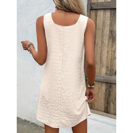 Chic Womens Sleeveless Mini Tank Dress - Lightweight & Breathable for Summer & Spring - Casual Loose Fit Fashion