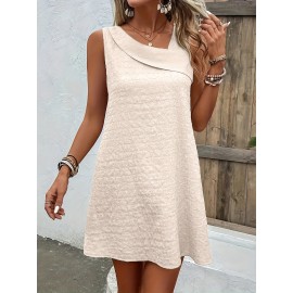 Chic Womens Sleeveless Mini Tank Dress - Lightweight & Breathable for Summer & Spring - Casual Loose Fit Fashion