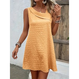 Chic Womens Sleeveless Mini Tank Dress - Lightweight & Breathable for Summer & Spring - Casual Loose Fit Fashion