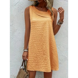Chic Womens Sleeveless Mini Tank Dress - Lightweight & Breathable for Summer & Spring - Casual Loose Fit Fashion