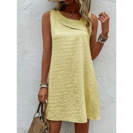 Chic Womens Sleeveless Mini Tank Dress - Lightweight & Breathable for Summer & Spring - Casual Loose Fit Fashion