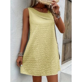 Chic Womens Sleeveless Mini Tank Dress - Lightweight & Breathable for Summer & Spring - Casual Loose Fit Fashion