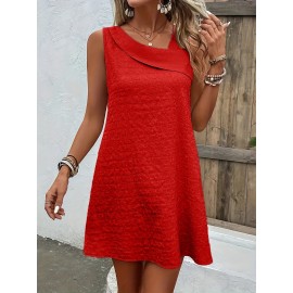 Chic Womens Sleeveless Mini Tank Dress - Lightweight & Breathable for Summer & Spring - Casual Loose Fit Fashion