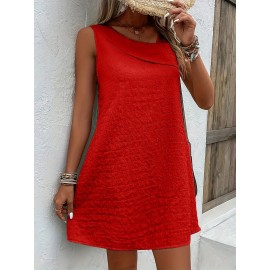 Chic Womens Sleeveless Mini Tank Dress - Lightweight & Breathable for Summer & Spring - Casual Loose Fit Fashion