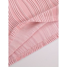 Chic Wavy Stripe V-Neck Sleeveless Mini Dress - Fashionable Womens Clothing for Casual Chic Style