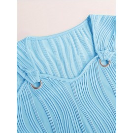 Chic Wavy Stripe V-Neck Sleeveless Mini Dress - Fashionable Womens Clothing for Casual Chic Style