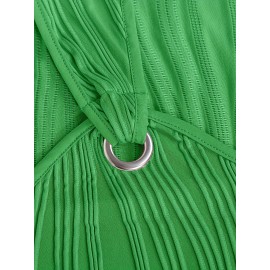 Chic Wavy Stripe V-Neck Sleeveless Mini Dress - Fashionable Womens Clothing for Casual Chic Style