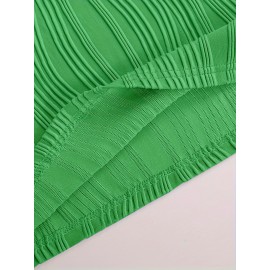 Chic Wavy Stripe V-Neck Sleeveless Mini Dress - Fashionable Womens Clothing for Casual Chic Style