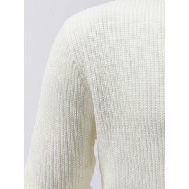 Comfortable Mens Knitted Pullover Sweater - Stylish & Warm with Mid Stretch Round Neck - All-Match Fall Winter Essential for Cool Days