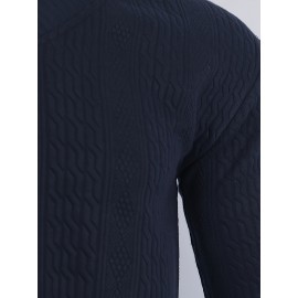 Cozy Cable Knit Sweater - Men's Casual Warm Loose Fit V Neck Pullover Sweater for Fall Winter - Soft Cotton Blend, Slightly Stretchy, Old Money Style, Perfect for Outdoor Activities