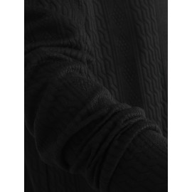 Cozy Cable Knit Sweater - Men's Casual Warm Loose Fit V Neck Pullover Sweater for Fall Winter - Soft Cotton Blend, Slightly Stretchy, Old Money Style, Perfect for Outdoor Activities