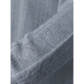 Cozy Cable Knit Sweater - Men's Casual Warm Loose Fit V Neck Pullover Sweater for Fall Winter - Soft Cotton Blend, Slightly Stretchy, Old Money Style, Perfect for Outdoor Activities