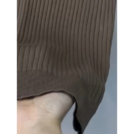 Men's Stripe Pattern Medium Stretch Short Sleeve Lapel Sweater, Men's Casual Solid Color V-Neck Top For Daily Wear & Business Clothing