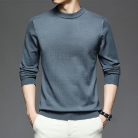 CozyFit Knitted Sweater - Soft, Warm, Slightly Stretchy Crew Neck Pullover for Men - Perfect for Fall and Winter Seasons, Casual Daily Wear, and Outdoor Activities