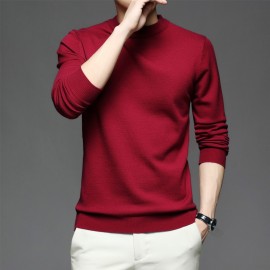 CozyFit Knitted Sweater - Soft, Warm, Slightly Stretchy Crew Neck Pullover for Men - Perfect for Fall and Winter Seasons, Casual Daily Wear, and Outdoor Activities