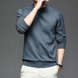 CozyFit Knitted Sweater - Soft, Warm, Slightly Stretchy Crew Neck Pullover for Men - Perfect for Fall and Winter Seasons, Casual Daily Wear, and Outdoor Activities