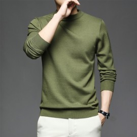 CozyFit Knitted Sweater - Soft, Warm, Slightly Stretchy Crew Neck Pullover for Men - Perfect for Fall and Winter Seasons, Casual Daily Wear, and Outdoor Activities