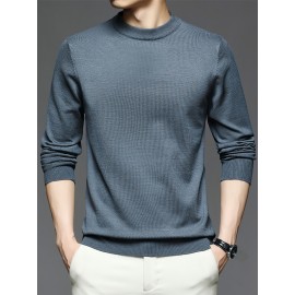 CozyFit Knitted Sweater - Soft, Warm, Slightly Stretchy Crew Neck Pullover for Men - Perfect for Fall and Winter Seasons, Casual Daily Wear, and Outdoor Activities