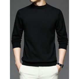 CozyFit Knitted Sweater - Soft, Warm, Slightly Stretchy Crew Neck Pullover for Men - Perfect for Fall and Winter Seasons, Casual Daily Wear, and Outdoor Activities
