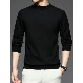 CozyFit Knitted Sweater - Soft, Warm, Slightly Stretchy Crew Neck Pullover for Men - Perfect for Fall and Winter Seasons, Casual Daily Wear, and Outdoor Activities
