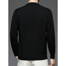 CozyFit Knitted Sweater - Soft, Warm, Slightly Stretchy Crew Neck Pullover for Men - Perfect for Fall and Winter Seasons, Casual Daily Wear, and Outdoor Activities