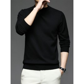 CozyFit Knitted Sweater - Soft, Warm, Slightly Stretchy Crew Neck Pullover for Men - Perfect for Fall and Winter Seasons, Casual Daily Wear, and Outdoor Activities