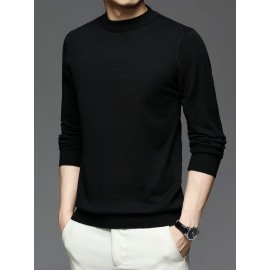 CozyFit Knitted Sweater - Soft, Warm, Slightly Stretchy Crew Neck Pullover for Men - Perfect for Fall and Winter Seasons, Casual Daily Wear, and Outdoor Activities