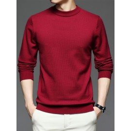 CozyFit Knitted Sweater - Soft, Warm, Slightly Stretchy Crew Neck Pullover for Men - Perfect for Fall and Winter Seasons, Casual Daily Wear, and Outdoor Activities