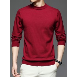 CozyFit Knitted Sweater - Soft, Warm, Slightly Stretchy Crew Neck Pullover for Men - Perfect for Fall and Winter Seasons, Casual Daily Wear, and Outdoor Activities