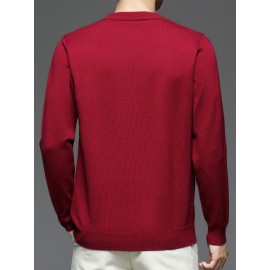 CozyFit Knitted Sweater - Soft, Warm, Slightly Stretchy Crew Neck Pullover for Men - Perfect for Fall and Winter Seasons, Casual Daily Wear, and Outdoor Activities