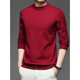 CozyFit Knitted Sweater - Soft, Warm, Slightly Stretchy Crew Neck Pullover for Men - Perfect for Fall and Winter Seasons, Casual Daily Wear, and Outdoor Activities