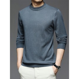CozyFit Knitted Sweater - Soft, Warm, Slightly Stretchy Crew Neck Pullover for Men - Perfect for Fall and Winter Seasons, Casual Daily Wear, and Outdoor Activities
