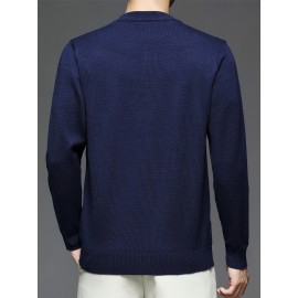 CozyFit Knitted Sweater - Soft, Warm, Slightly Stretchy Crew Neck Pullover for Men - Perfect for Fall and Winter Seasons, Casual Daily Wear, and Outdoor Activities