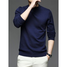 CozyFit Knitted Sweater - Soft, Warm, Slightly Stretchy Crew Neck Pullover for Men - Perfect for Fall and Winter Seasons, Casual Daily Wear, and Outdoor Activities