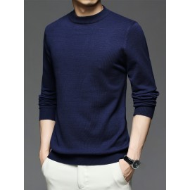 CozyFit Knitted Sweater - Soft, Warm, Slightly Stretchy Crew Neck Pullover for Men - Perfect for Fall and Winter Seasons, Casual Daily Wear, and Outdoor Activities