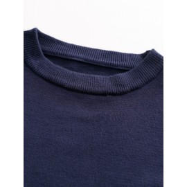 CozyFit Knitted Sweater - Soft, Warm, Slightly Stretchy Crew Neck Pullover for Men - Perfect for Fall and Winter Seasons, Casual Daily Wear, and Outdoor Activities