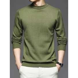 CozyFit Knitted Sweater - Soft, Warm, Slightly Stretchy Crew Neck Pullover for Men - Perfect for Fall and Winter Seasons, Casual Daily Wear, and Outdoor Activities