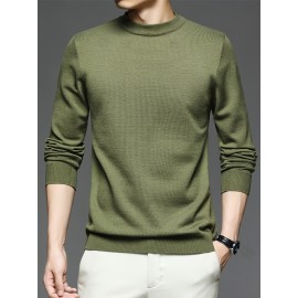 CozyFit Knitted Sweater - Soft, Warm, Slightly Stretchy Crew Neck Pullover for Men - Perfect for Fall and Winter Seasons, Casual Daily Wear, and Outdoor Activities