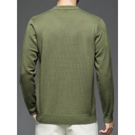 CozyFit Knitted Sweater - Soft, Warm, Slightly Stretchy Crew Neck Pullover for Men - Perfect for Fall and Winter Seasons, Casual Daily Wear, and Outdoor Activities