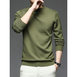 CozyFit Knitted Sweater - Soft, Warm, Slightly Stretchy Crew Neck Pullover for Men - Perfect for Fall and Winter Seasons, Casual Daily Wear, and Outdoor Activities