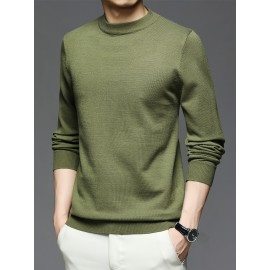 CozyFit Knitted Sweater - Soft, Warm, Slightly Stretchy Crew Neck Pullover for Men - Perfect for Fall and Winter Seasons, Casual Daily Wear, and Outdoor Activities